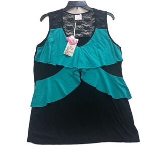 Roman Fashion‎ Ruffle Tank Top NWT SKUW464